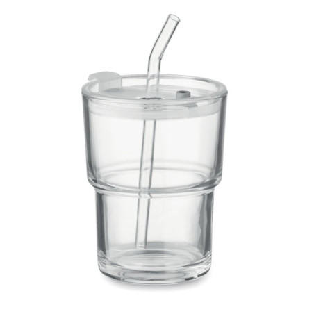 Gobelet verre et paille 400ml SIP Personnalisable | BCM Goodies - 2