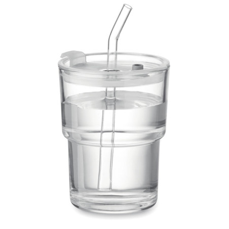 Gobelet verre et paille 400ml SIP Personnalisable | BCM Goodies - 4