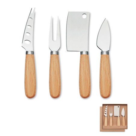 Set de 4 couteaux à fromage CAMEMBERT Personnalisable | BCM Goodies - 2