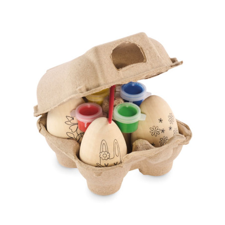 Set de peinture doeufs en bois EISET Personnalisable | BCM Goodies - 1