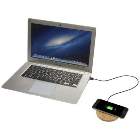 Tapis de charge sans fil en bambou Essence de 15 W Personnalisable | BCM Goodies - 1