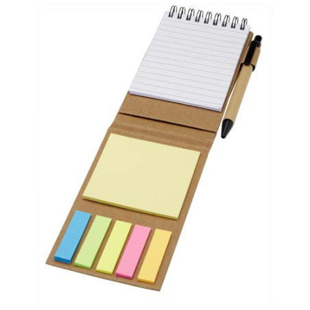 Bloc-notes autocollant avec stylo bille Flipper (encre noire) Personnalisable | BCM Goodies - 2
