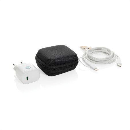 Set câble et chargeur 20W en PET recyclé RCS Boost Personnalisable | BCM Goodies - 1