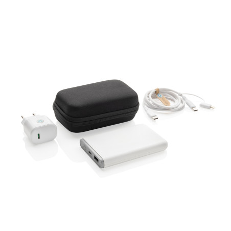 Set batterie câble et chargeur 20W en PET recyclé RCS Surge Personnalisable | BCM Goodies - 1