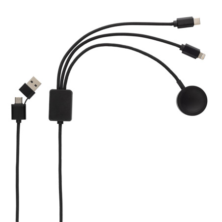 Câble 6-en-1 avec chargeur de montre en rPET RCS Terra Personnalisable | BCM Goodies - 2