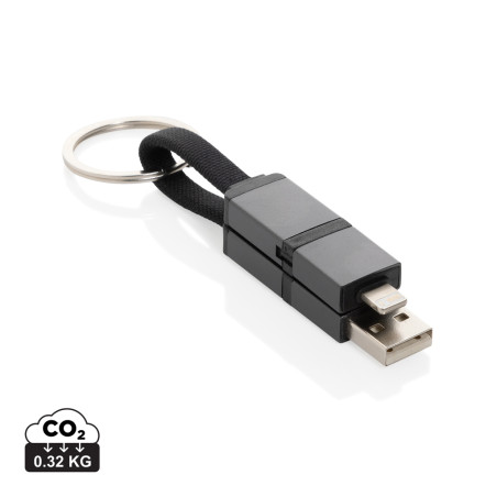 Câble de charge rapide 4 en 1 60W en aluminium recyclé Terra Personnalisable | BCM Goodies - 3