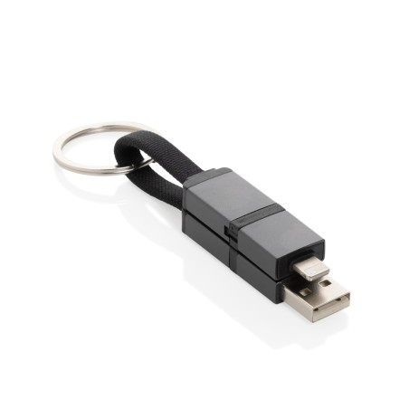 Câble de charge rapide 4 en 1 60W en aluminium recyclé Terra Personnalisable | BCM Goodies - 1