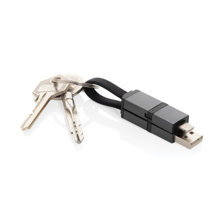 Câble de charge rapide 4 en 1 60W en aluminium recyclé Terra Personnalisable | BCM Goodies - 2