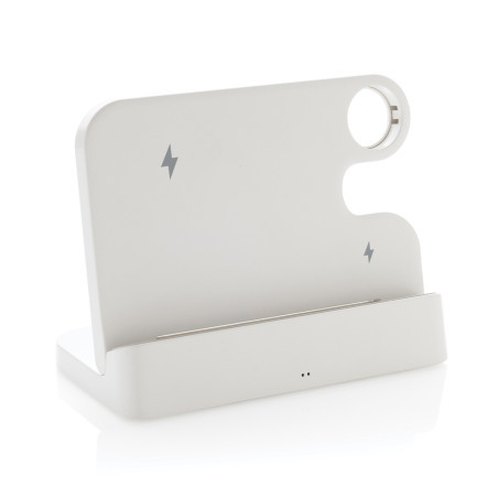 Double chargeur 15W en plastique RCS avec emplacement iWatch Personnalisable | BCM Goodies - 1