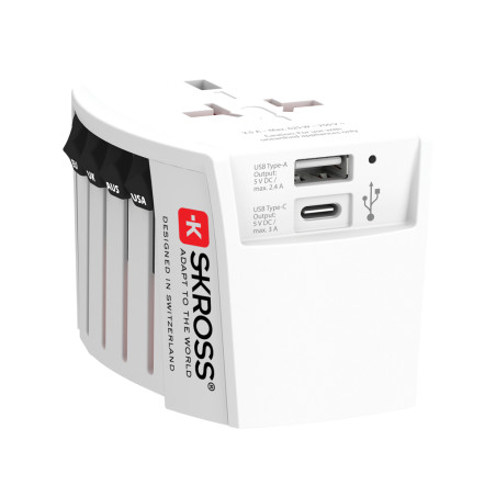 SKROSS Adaptateur de voyage universel MUV 2-Pôles avec USB Personnalisable | BCM Goodies - 3