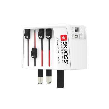 SKROSS Adaptateur de voyage universel MUV 2-Pôles avec USB Personnalisable | BCM Goodies - 2