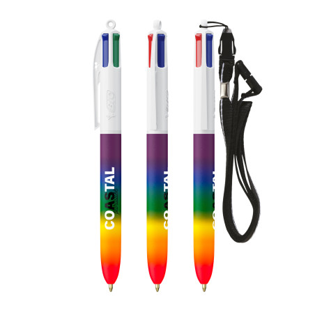 BIC® 4 Couleurs® Rainbow Decor + Lanyard Personnalisable | BCM Goodies - 1