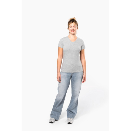 T-shirt col V manches courtes femme Personnalisable | BCM Goodies - 3