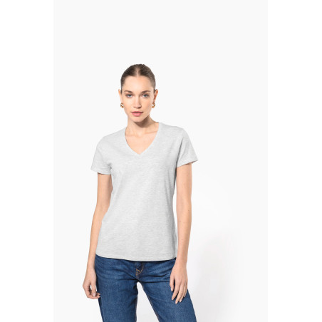 T-shirt col V manches courtes femme Personnalisable | BCM Goodies - 4