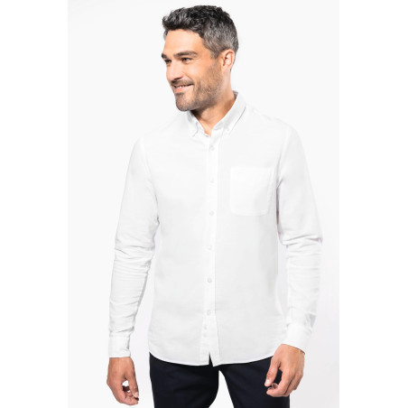 Chemise Oxford lavée manches longues Personnalisable | BCM Goodies - 4