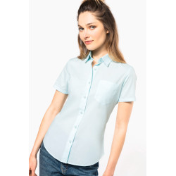 Chemise popeline polycoton manches courtes entretien facile femme Personnalisable | BCM Goodies - 4