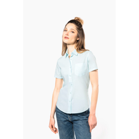 Chemise popeline polycoton manches courtes entretien facile femme Personnalisable | BCM Goodies - 2