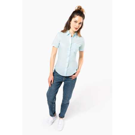 Chemise popeline polycoton manches courtes entretien facile femme Personnalisable | BCM Goodies - 3
