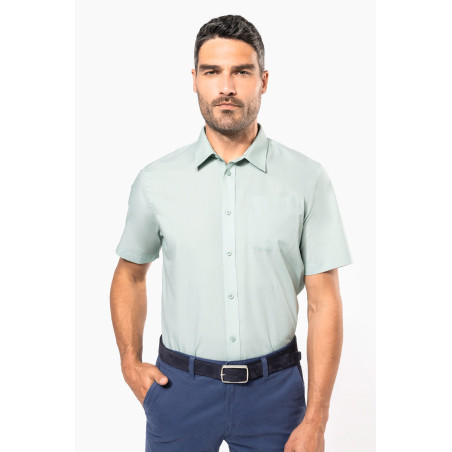 Chemise popeline polycoton manches courtes entretien facile homme Personnalisable | BCM Goodies - 4