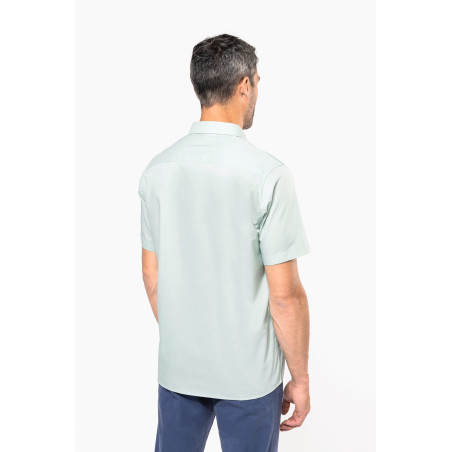 Chemise popeline polycoton manches courtes entretien facile homme Personnalisable | BCM Goodies - 1