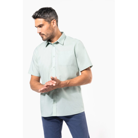 Chemise popeline polycoton manches courtes entretien facile homme Personnalisable | BCM Goodies - 2
