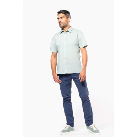 Chemise popeline polycoton manches courtes entretien facile homme Personnalisable | BCM Goodies - 3