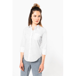 Chemise popeline polycoton manches 3/4 entretien facile femme Personnalisable | BCM Goodies - 4