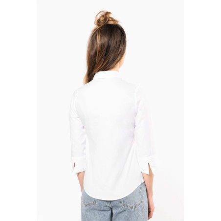 Chemise popeline polycoton manches 3/4 entretien facile femme Personnalisable | BCM Goodies - 1