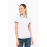 Polo femme manches courtes à liserés contrastés Personnalisable | BCM Goodies - 4