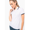 Polo femme manches courtes à liserés contrastés Personnalisable | BCM Goodies - 2