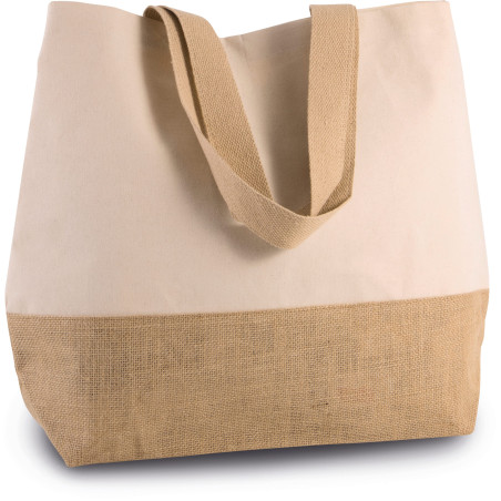 Sac shopping en toiles de coton et jute Personnalisable | BCM Goodies - 1