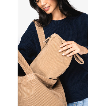 Pochette écoresponsable délavée en velours côtelé Personnalisable | BCM Goodies - 1