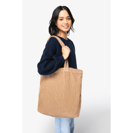 Sac écoresponsable délavé en velours côtelé Personnalisable | BCM Goodies - 3