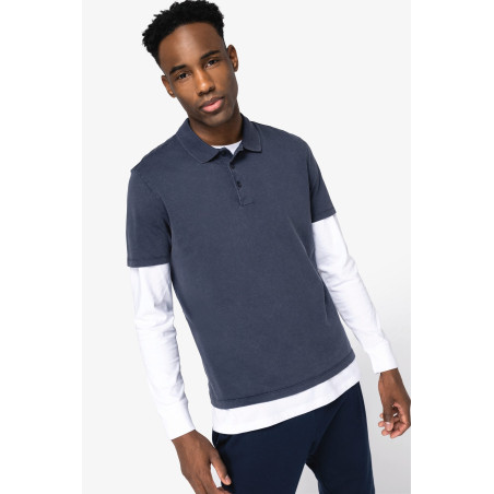 Polo écoresponsable délavé en jersey homme Personnalisable | BCM Goodies - 4