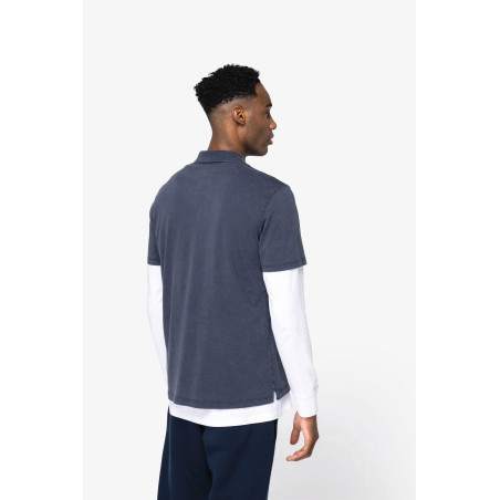 Polo écoresponsable délavé en jersey homme Personnalisable | BCM Goodies - 3