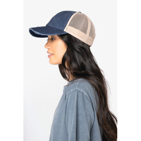 Casquette trucker écoresponsable  effet déchiré unisexe Personnalisable | BCM Goodies - 1