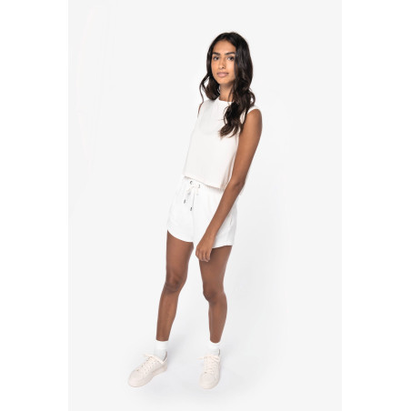 T-shirt écoresponsable  crop sans manche femme Personnalisable | BCM Goodies - 1