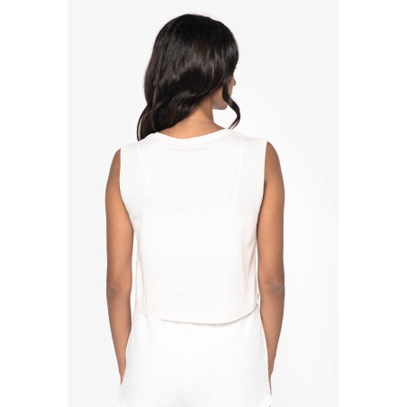 T-shirt écoresponsable  crop sans manche femme Personnalisable | BCM Goodies - 2