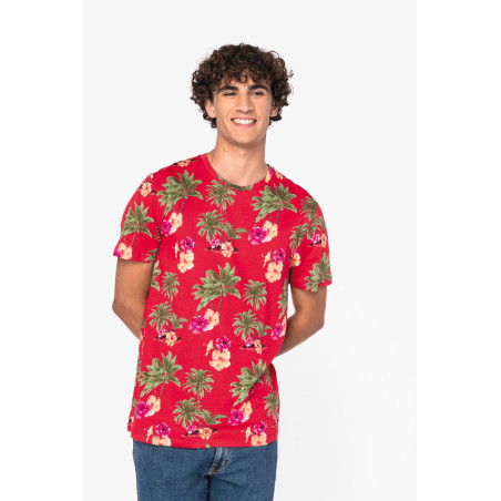 T-shirt écoresponsable imprimé tropical homme Personnalisable | BCM Goodies - 4