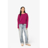 Sweat-shirt écoresponsable à col rond oversize crop femme Personnalisable | BCM Goodies - 1