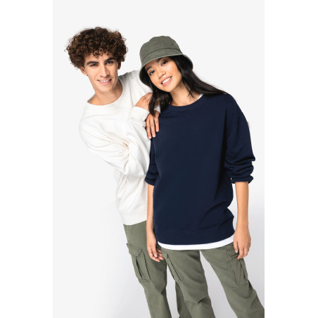 Sweat-shirt écoresponsable à col rond à épaules tombantes French Terry unisexe Personnalisable | BCM Goodies - 4