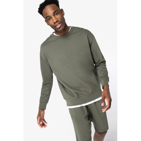 Sweat-shirt écoresponsable à col rond à épaules tombantes molleton gratté unisexe Personnalisable | BCM Goodies - 1