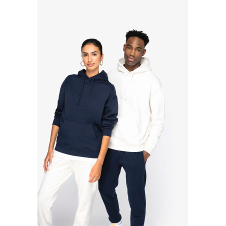 Sweat-shirt écoresponsable à capuche à épaules tombantes molleton gratté unisexe Personnalisable | BCM Goodies - 4