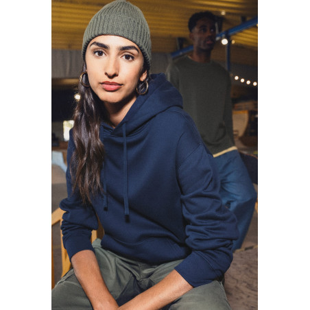 Sweat-shirt écoresponsable à capuche à épaules tombantes molleton gratté unisexe Personnalisable | BCM Goodies - 2