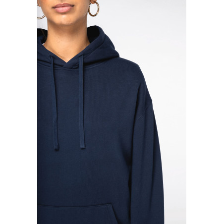 Sweat-shirt écoresponsable à capuche à épaules tombantes molleton gratté unisexe Personnalisable | BCM Goodies - 3