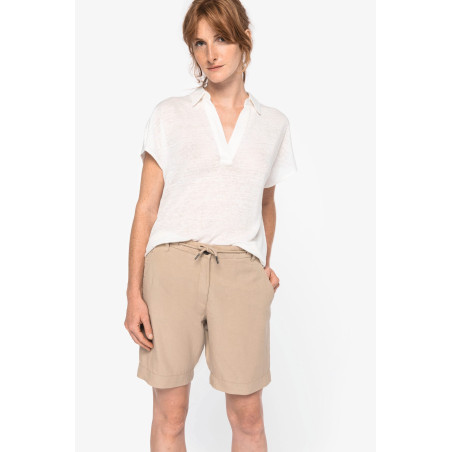 Bermuda en lyocell et lin femme Personnalisable | BCM Goodies - 3