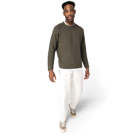Pull écoresponsable à grosses mailles homme Personnalisable | BCM Goodies - 1