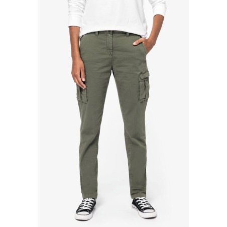 Pantalon cargo écoresponsable délavé femme Personnalisable | BCM Goodies - 4