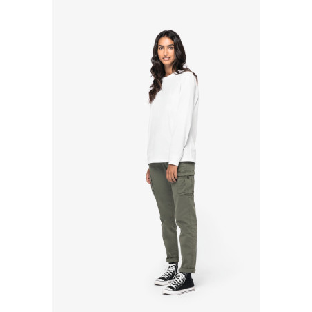 Pantalon cargo écoresponsable délavé femme Personnalisable | BCM Goodies - 2
