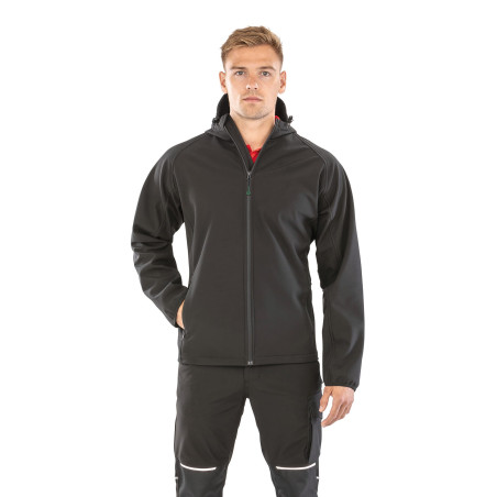 Veste softshell recyclée 3 couches à capuche homme Personnalisable | BCM Goodies - 1